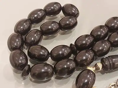 مسباح سبحة كهرمان طبيعي 33 خرزة 2