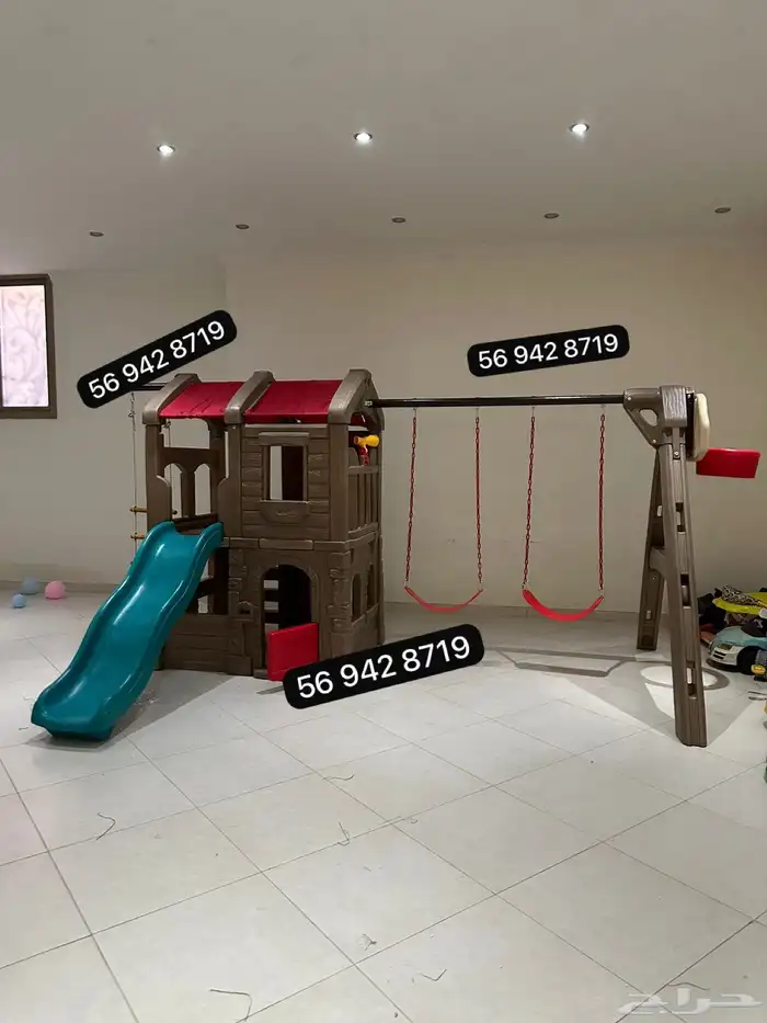 لعبه مميزه وجذابه وجميله مراجيح وزحاليق بلاستيكيه قويه 3