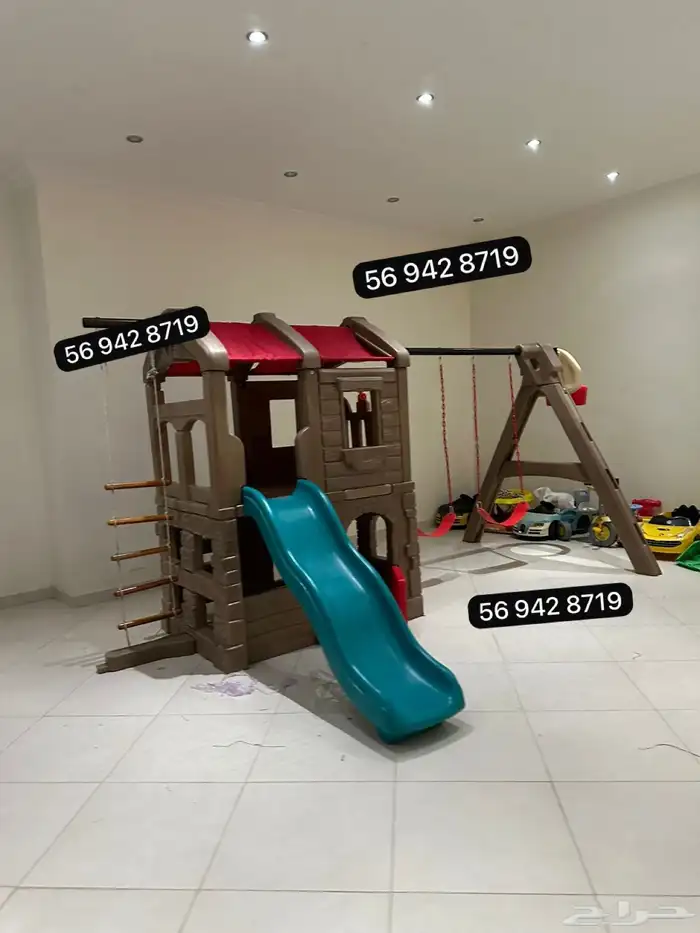 لعبه مميزه وجذابه وجميله مراجيح وزحاليق بلاستيكيه قويه 4