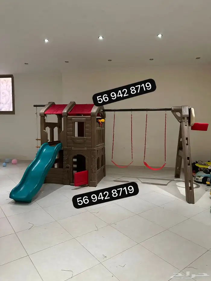 لعبه مميزه وجذابه وجميله مراجيح وزحاليق بلاستيكيه قويه 0