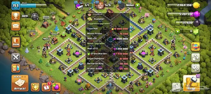 كلاش اوف كلانس تاون 13 شبه ماكس 0