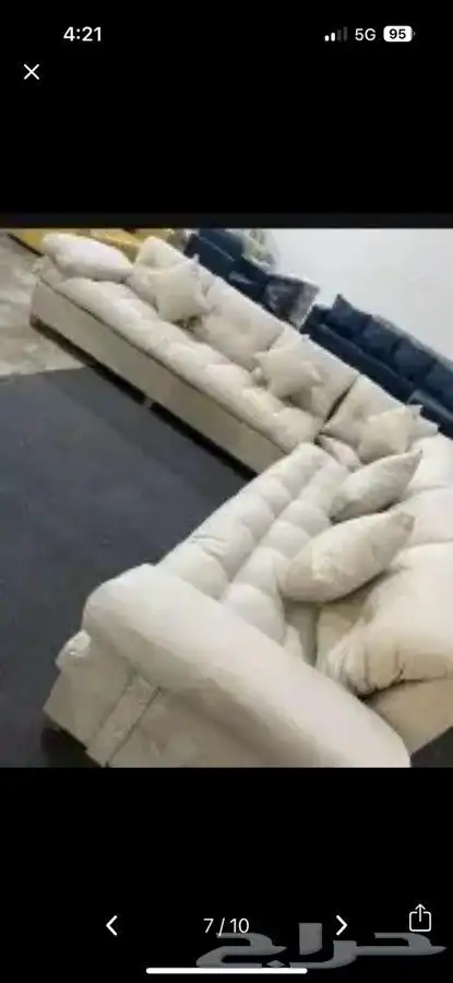 كنب جديد جاهز حرف ال و7نفر بأسعار مناسبة شامل التوصيل 20