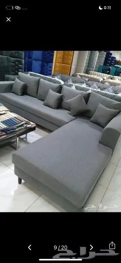 كنب جديد جاهز حرف ال و7نفر بأسعار مناسبة شامل التوصيل 21