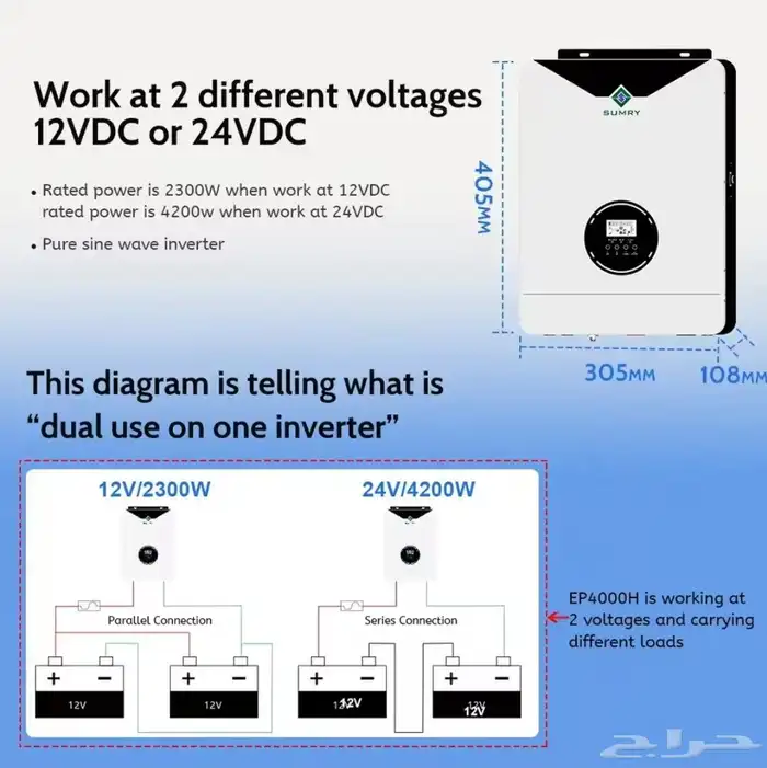 محول طاقة شمسية هايبرد نظامين 12V 24v 1