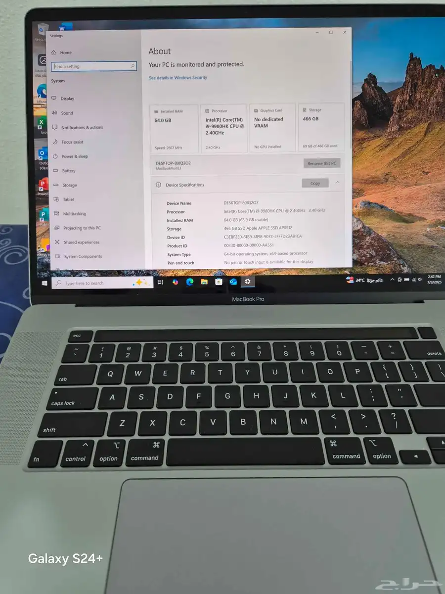 Apple MacBook Pro A2141 (16 ) Core i9 (8-Core  2.4 GHz 7