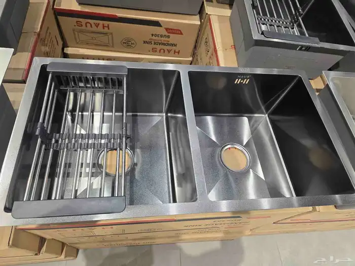 مجلى حوضين استيل نانو 304 مقاس 80 45سم 0