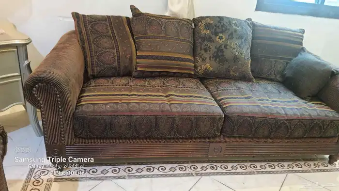 كنب هوم سنتر ثلاثية وثنائية ومفردتين خشب قوي جدا 0