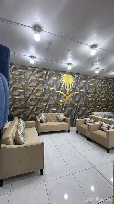 طقم كنب 7 اشخاص قطعة ثلاثية وقطعة ثنائية واثنين. كراسي مفرد 1
