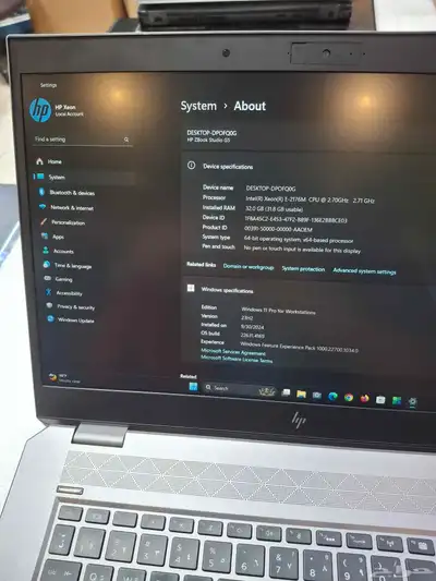 لاب توب اتش بي زيد بوك HP ZBook Xeon بحالة ممتازة بدون خدوش 7