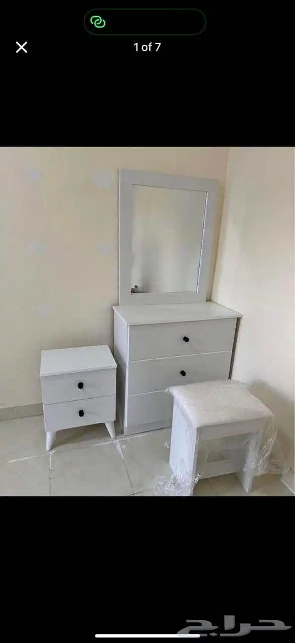سرير خشب غرف نوم دولاب تسريحه 6