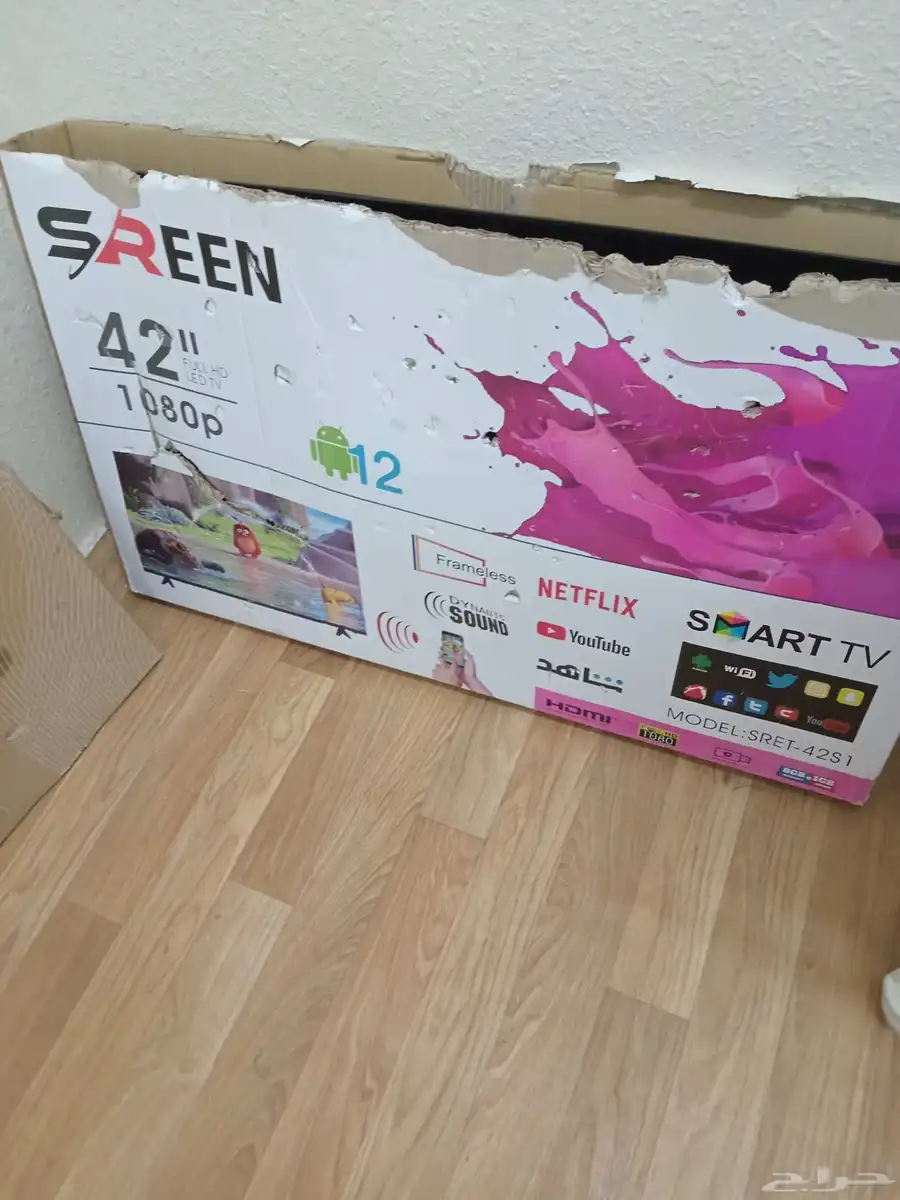 شاشات مستعمله تقريبا 42 بوصه اسبوعين وانكسرت و32 بوصه شهر وا 1