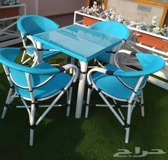 عروضنا ع الطاولات وكرسي الخارجيه 700ريال 4 كرسي وطاوله لمدة 0