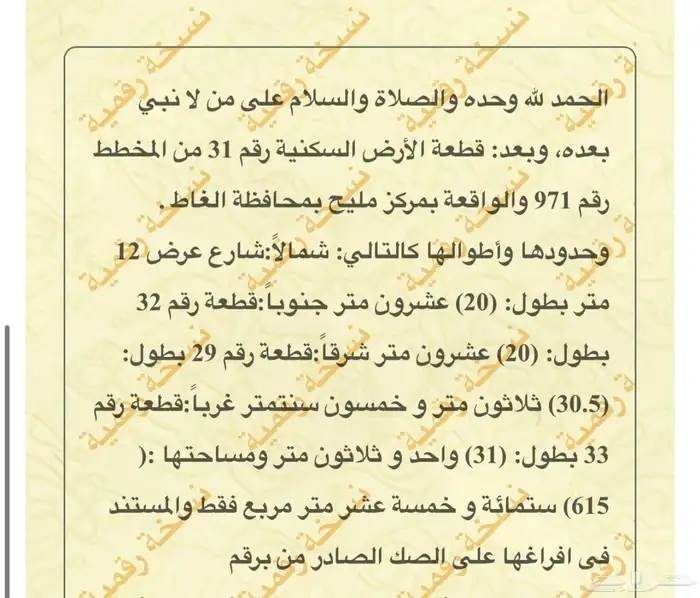 للبيع ارض سكنية في مركز مليح ب 98 الف 1