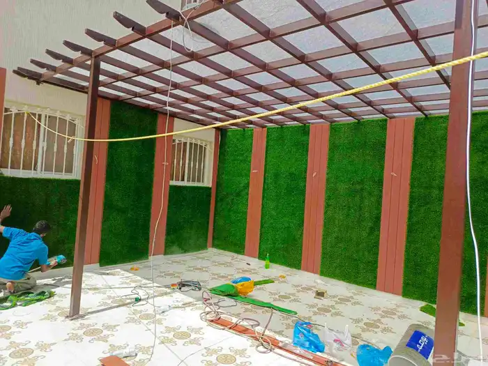 مظلات وسواتر وجميع أعمال الحداده برجولات ومواقف سيارات 7