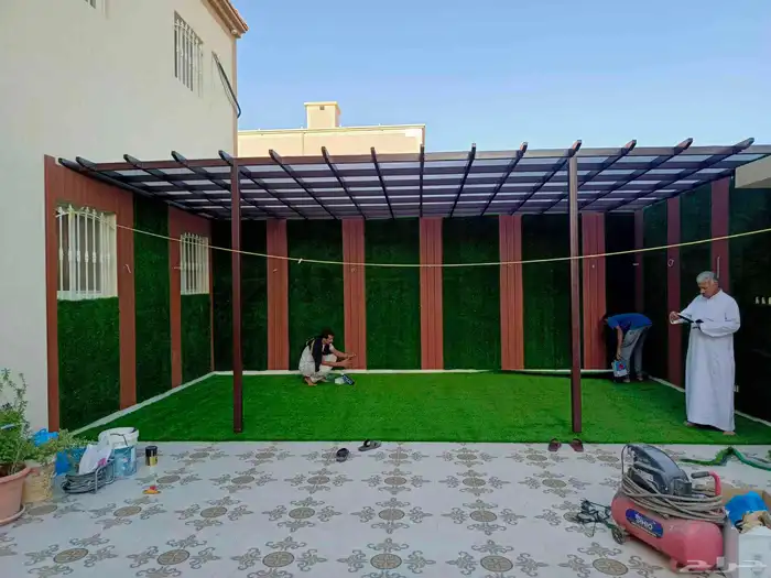 مظلات وسواتر وجميع أعمال الحداده برجولات ومواقف سيارات 9