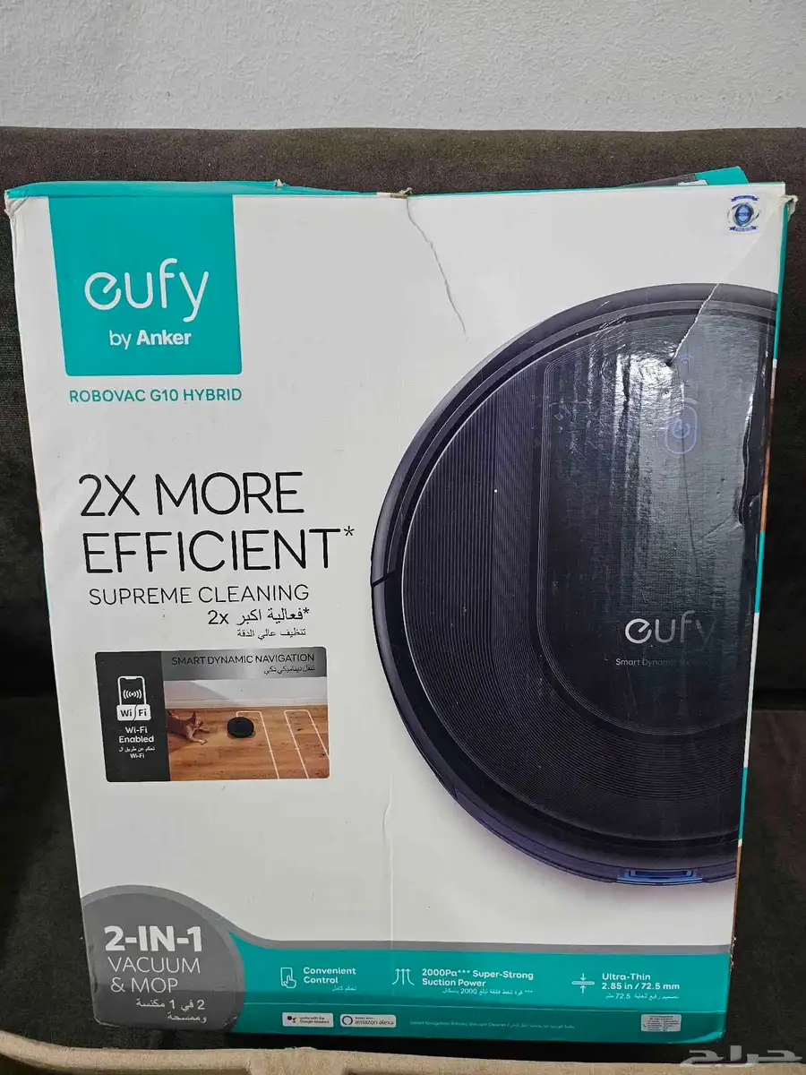 اسم المنتج مكنسة ذكية Eufy RoboVac G10 Hybrid (مكنسة وممسحة 2
