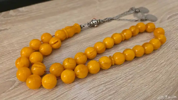 مسباح مسكي حبة كبيرة فخم 33خرزة كركوشة فضة اصلي 0