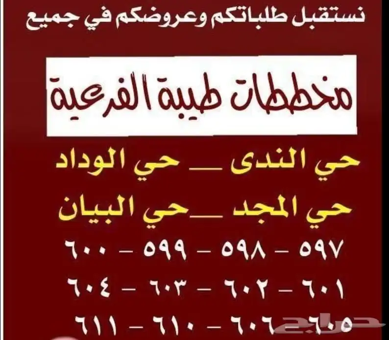 للبيع قطعه ارض في مخطط 6ج س أ حي النور مساحة 625م 3