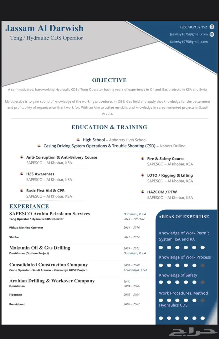 جسام الدرويش مشغ ل نظام الهيدروليك   التونغ (Tong   Hydraul 0