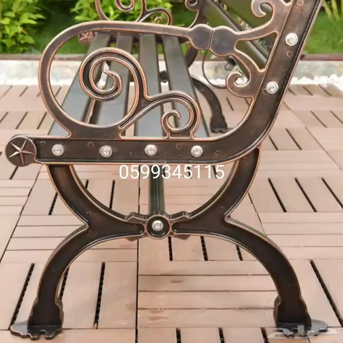 مقاعد خشبية صلبة وكراسي شرفة مقاعد حديقة سلة مهملات 17