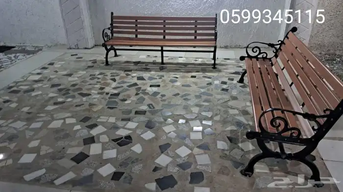 مقاعد خشبية صلبة وكراسي شرفة مقاعد حديقة سلة مهملات 10