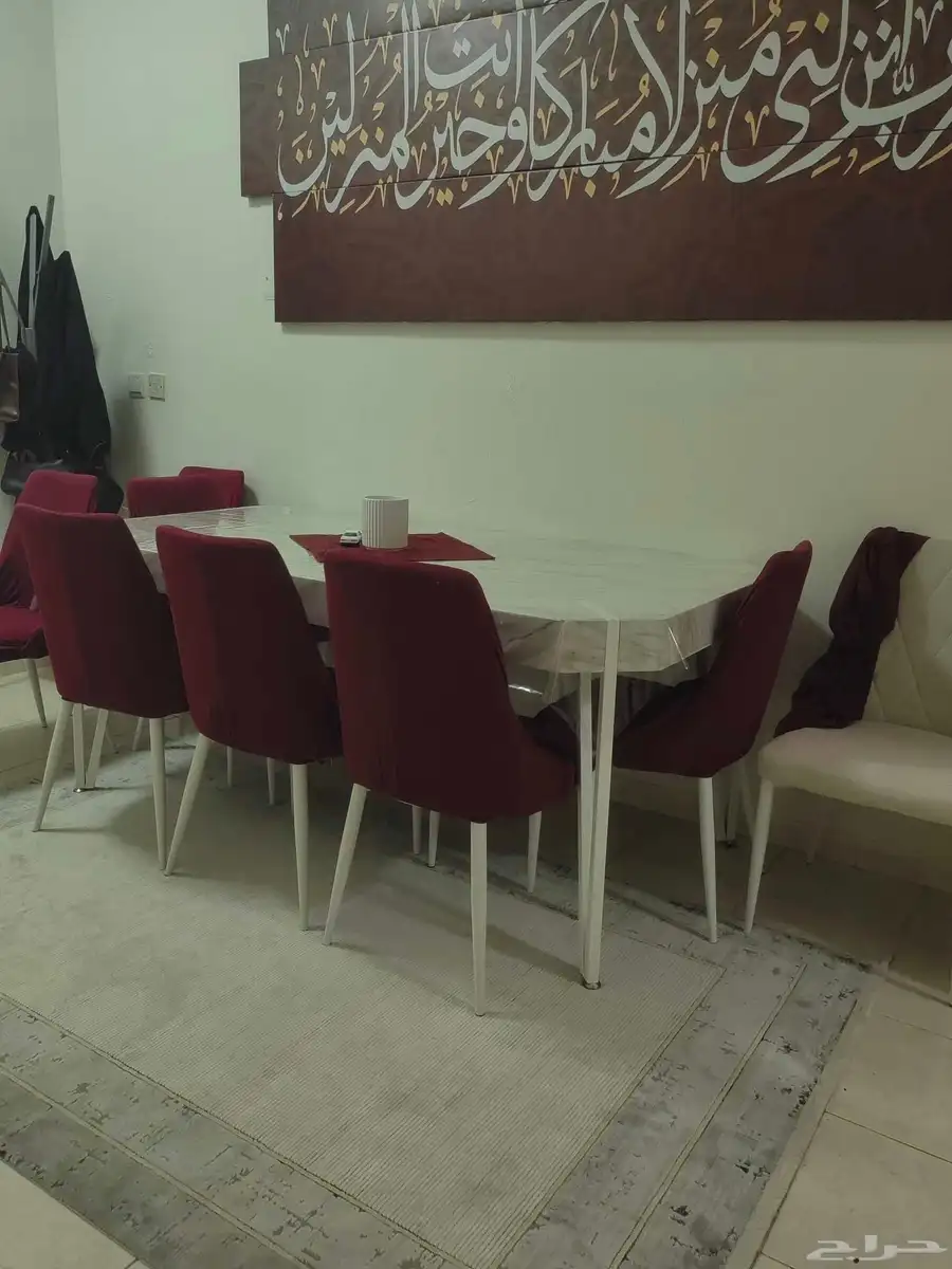 طاولة طعام 8 كراسي رخام 1