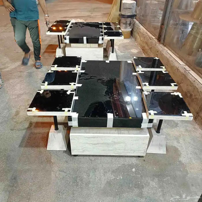 طاولة مرايه  بديل رخام حديد اسود 0