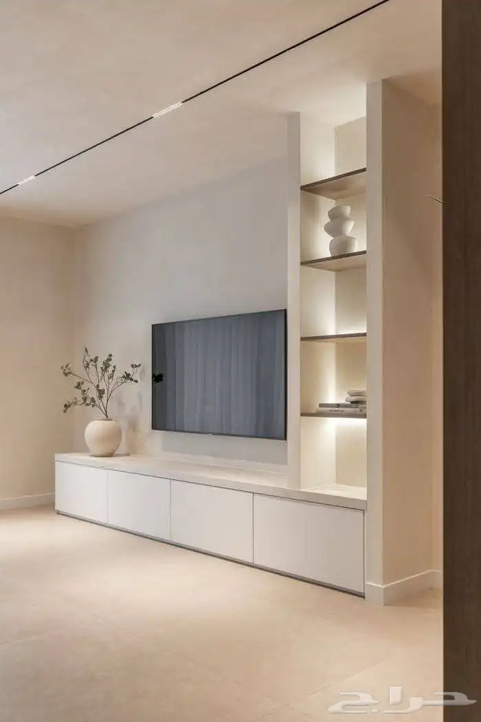 ديكورات شاشه التلفزيون شيبورد وطاوله ورفوف وبوكسي دهانات جوت 0