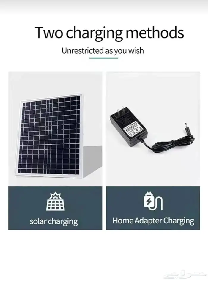 مروحة شمسية DENX DX2606 قابلة لإعادة الشحن مع LED وبطارية 2