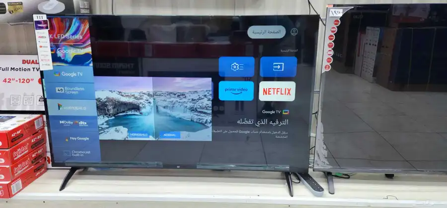 بيع توصيل تركيب مجاني فوري شاشات تلفزيون سمارت 4k واي فاي 4