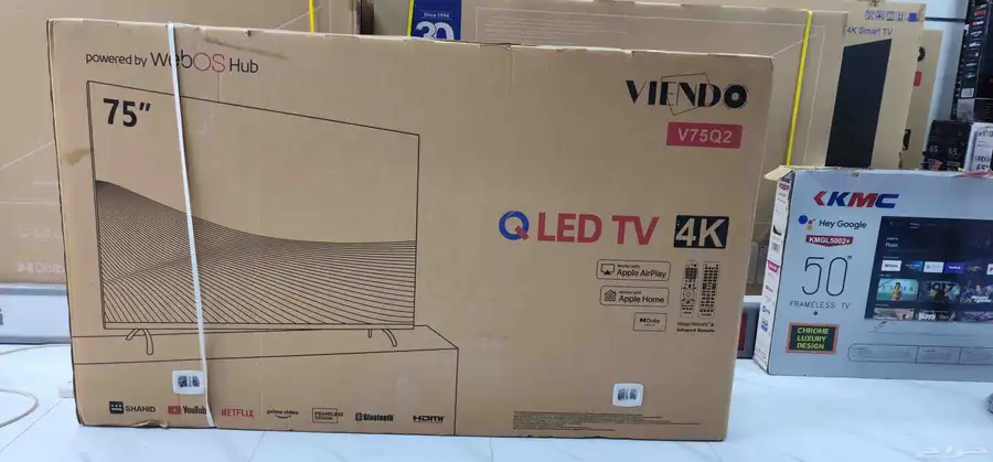 بيع توصيل تركيب مجاني فوري شاشات تلفزيون سمارت 4k واي فاي 6