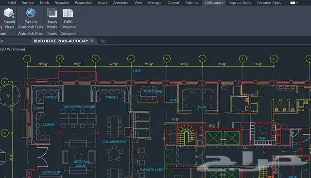 رسم هندسي على الاوتوكاد 4