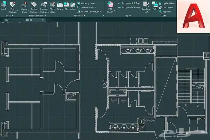 رسم هندسي على الاوتوكاد 2