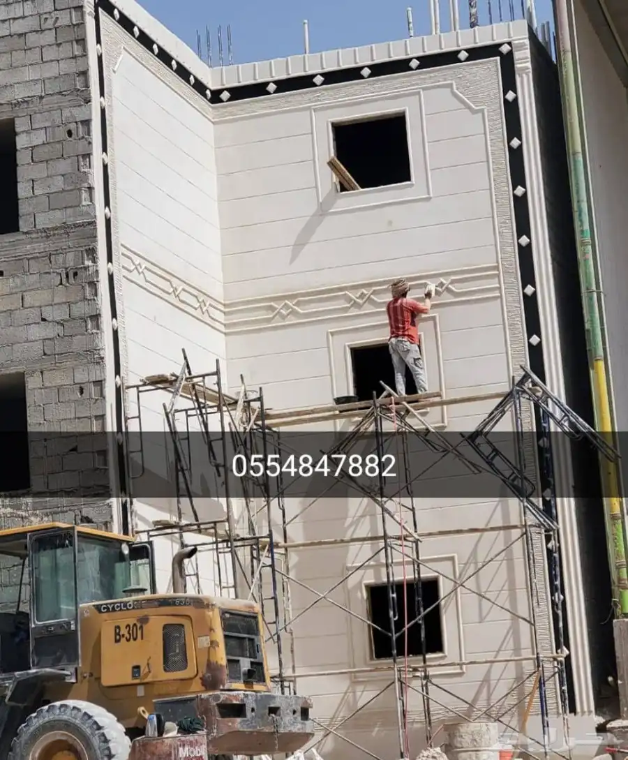 ديكورات خارجيه لياسه ملونه وكسر الرخام إسباني 4