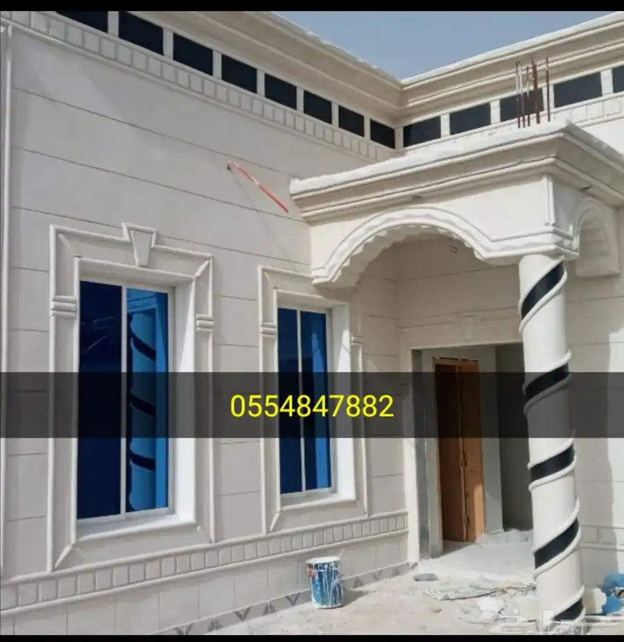 ديكورات خارجيه لياسه ملونه وكسر الرخام إسباني 3