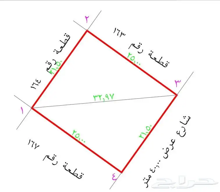 للبيع ارض سكنية 537م حي العالية  الخرج 1