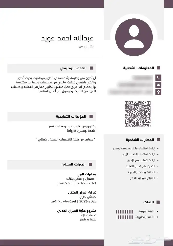 تصميم سيرة ذاتية بشكل مقنع ومرتب 2