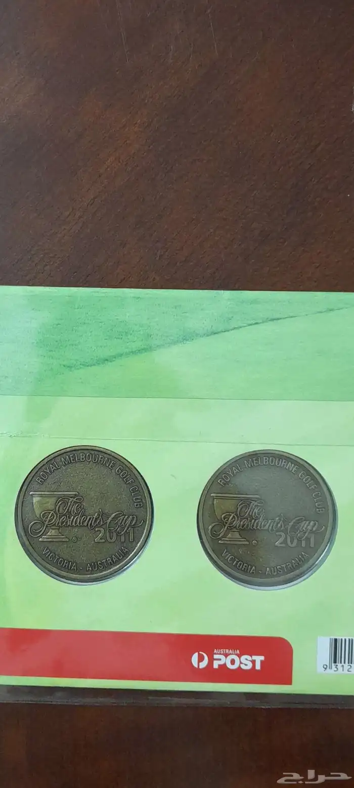 ميداليتين مع مغلف بريدي لبطولة الغولف 385 ريال 3