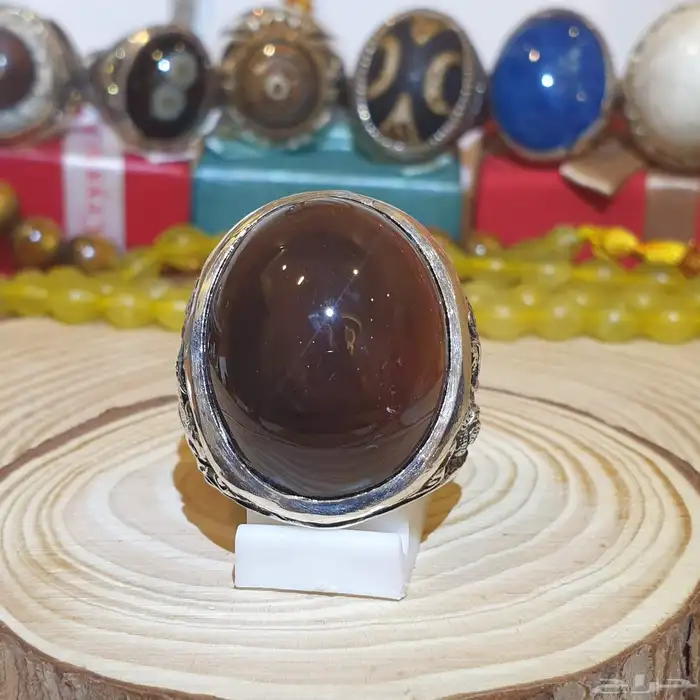 خاتم عقيق يماني كرزي قبه فاخر ومميز 5