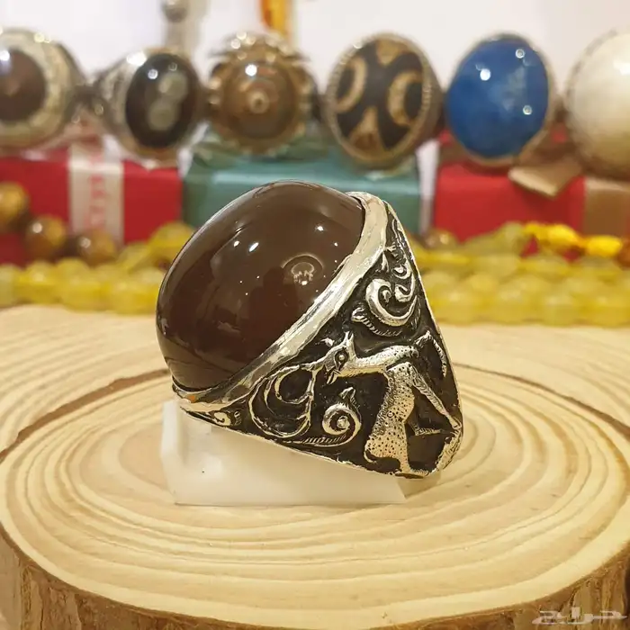 خاتم عقيق يماني كرزي قبه فاخر ومميز 2