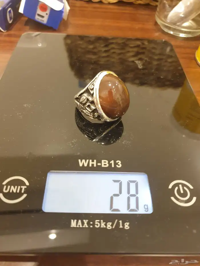 خاتم عقيق يماني كرزي قبه فاخر ومميز 21