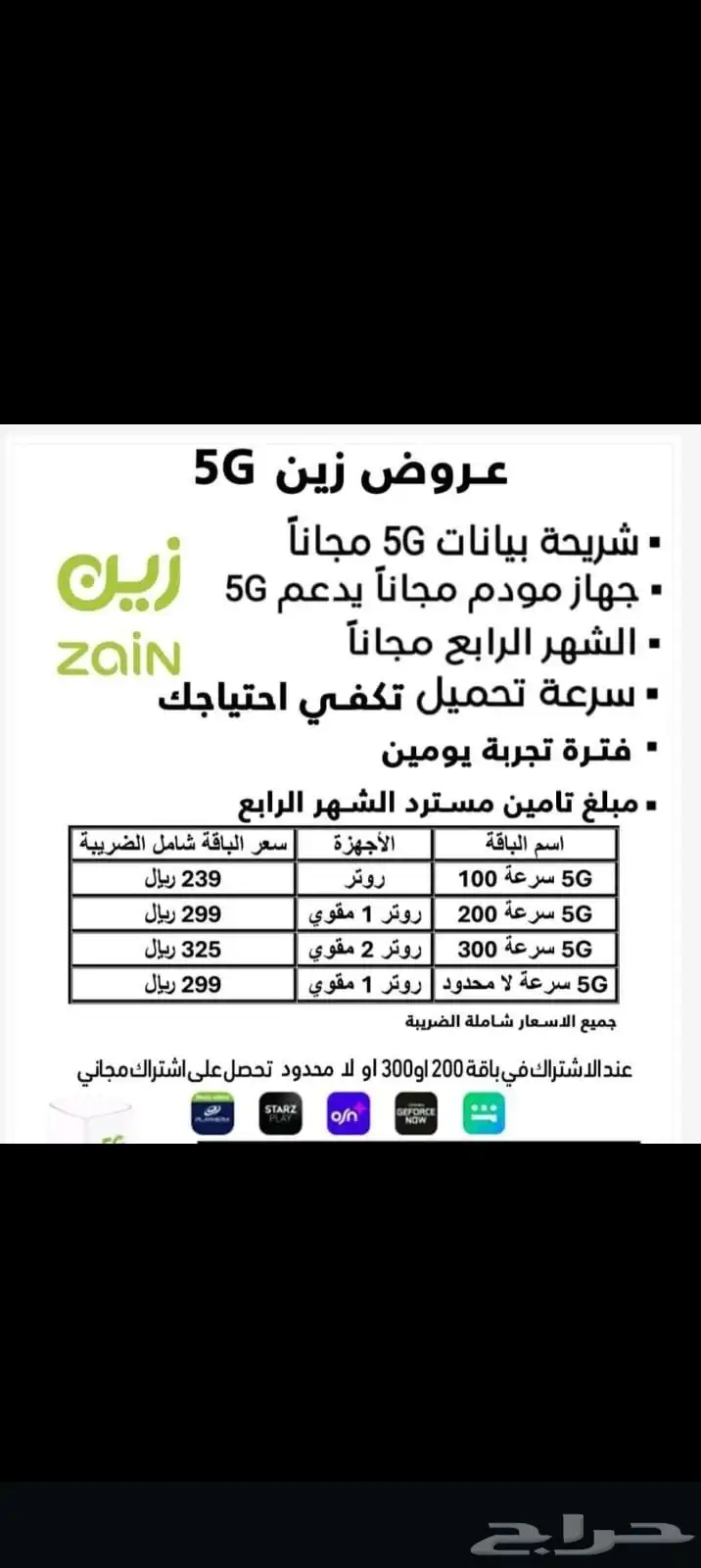 عروض شركة زين انترنت مفتوح لا محدود 4