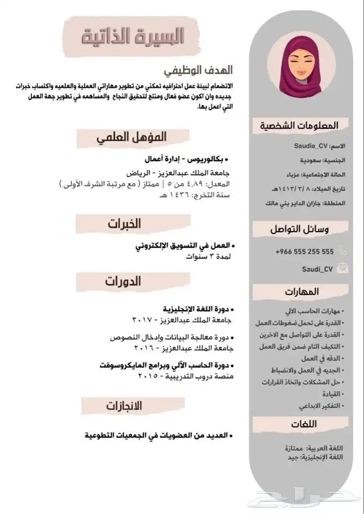 تصميم سيره ذاتيه index
