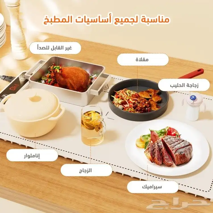 المميزات  تقنية الجرافين تضمن تسخين سريع ومتساوي للطعام. 3