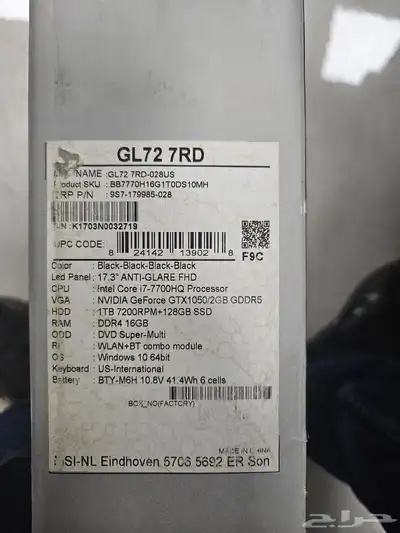 MSI LEPTOP 1800 2