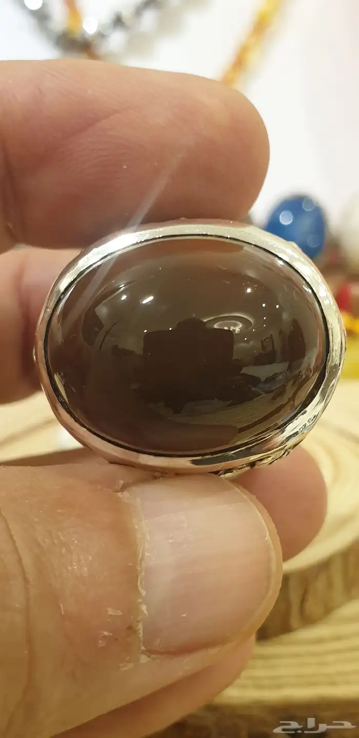 خاتم عقيق يماني كرزي قبه فاخر ومميز 9