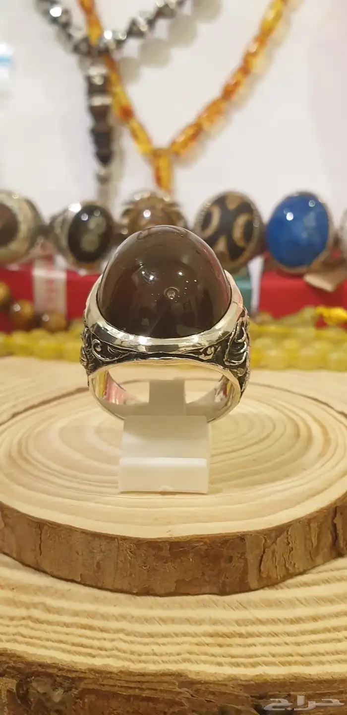 خاتم عقيق يماني كرزي قبه فاخر ومميز 4