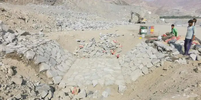 ممرات ارضيه ورباريب احجار نهريه بمقاسات مختلفه 4
