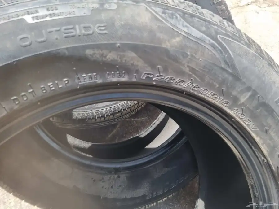 265 60 18 الكفرات نضيفه شرت شبه الجديد 3