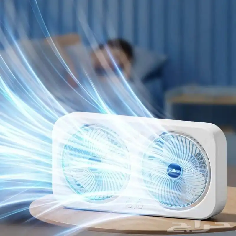 مروحتين تبريد متنقلة صوت ناعم تشحن USB تبريد الجسم كامل 0